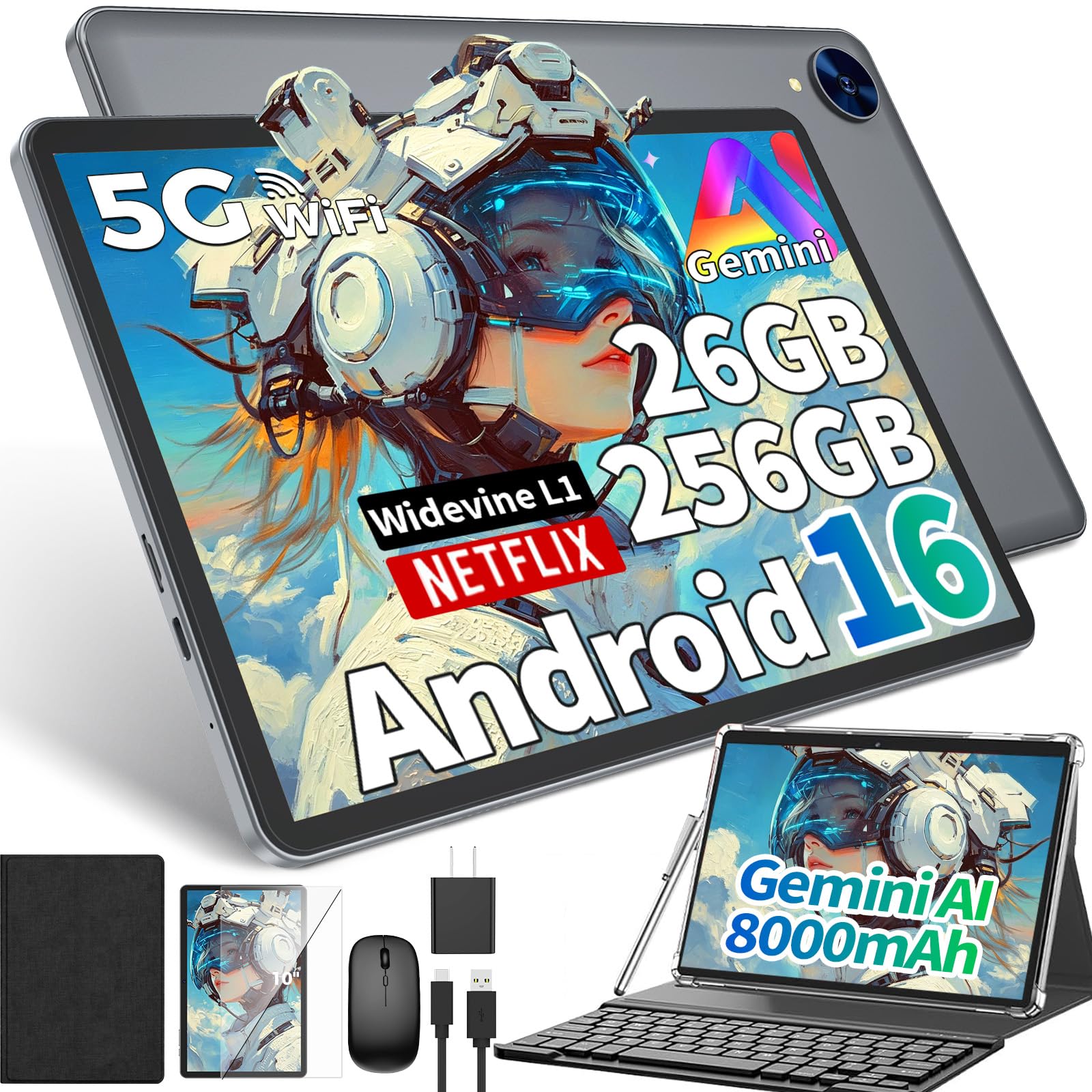 10 inch Android 16 Tablet with Black Case K45450 – My Store